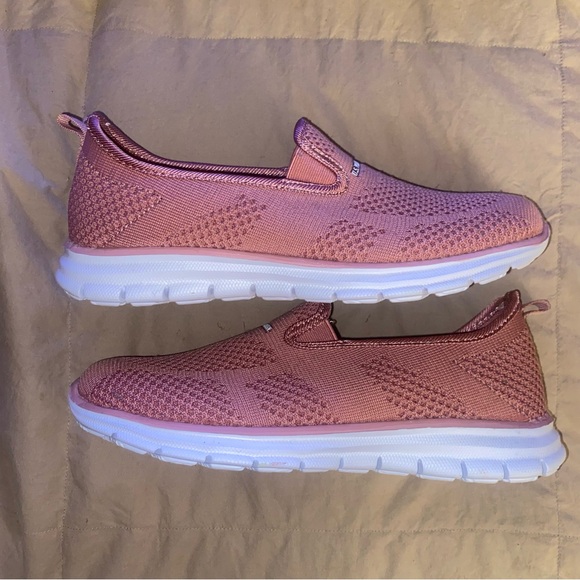 US Polo ASSN Comfort Insole Slip-on sneaker shoes light mauve and white SZ 7 NEW - Picture 3 of 6